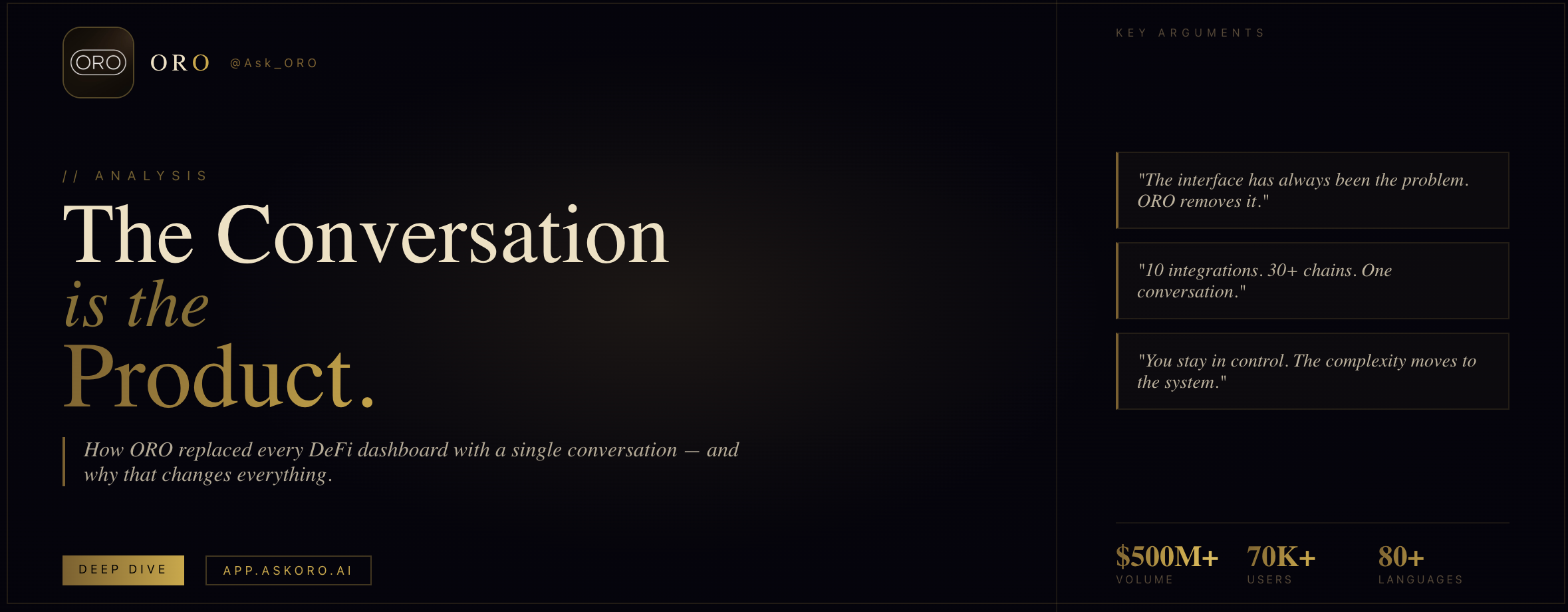 The Conversation Is the Product: How ORO Redefined the DeFi Interface