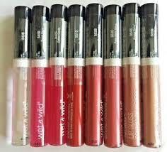 8 wand Wet n Wild lip glosses with colors ranging from clear to pink to brown.