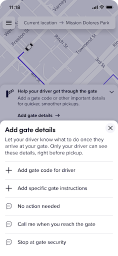 The new gate instructions sharing feature