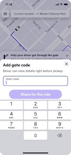 The new gate instructions sharing feature — Sharing gate codes