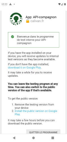 internal testing subscription page