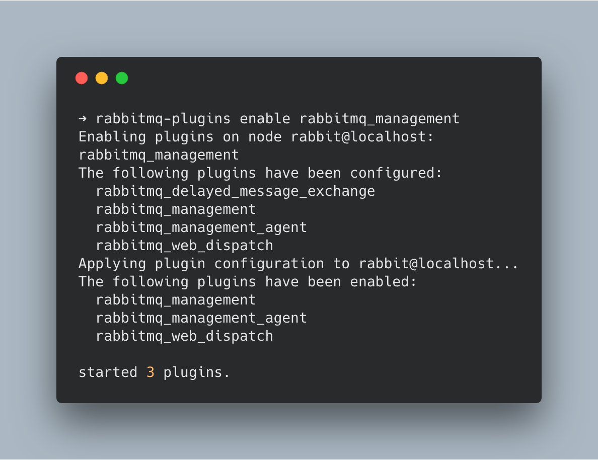 Bu eklenti RabbitMQ için bir yönetim arayüzü sağlıyor, süper!