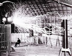 A brilliant scientist, Nikola Tesla invented the Tesla Coil iaround 1891.