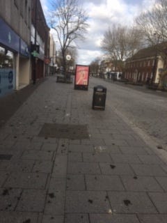 Empty high street, U.K. April 2020