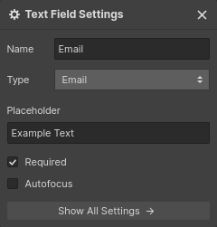 Input element settings.