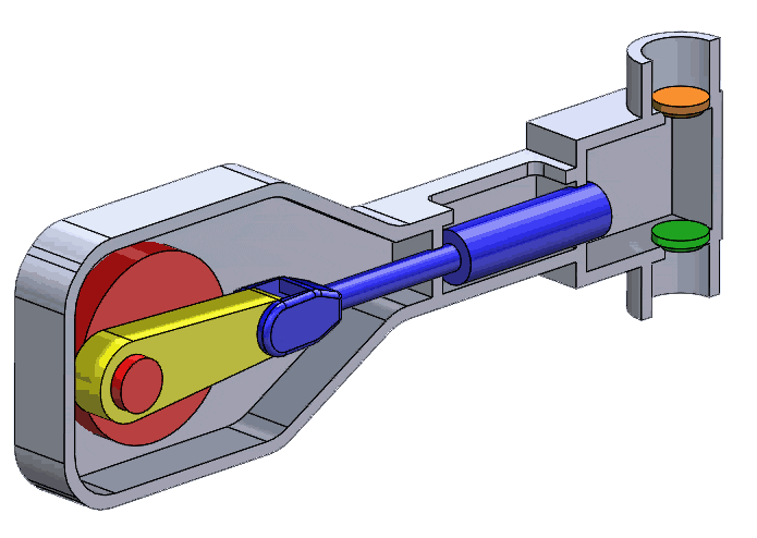 Trong quá trình làm việc, pistons chuyển động tính tiến qua lại trong xi lanh