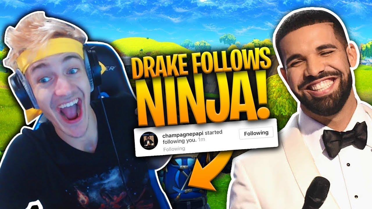 ninja left played fortnite with drake right image credits https www youtube com channel uc2jmogdqph84pady8efgp2a - famous people playing fortnite