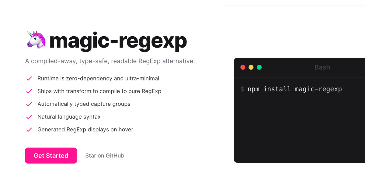 https://github.com/danielroe/magic-regexp