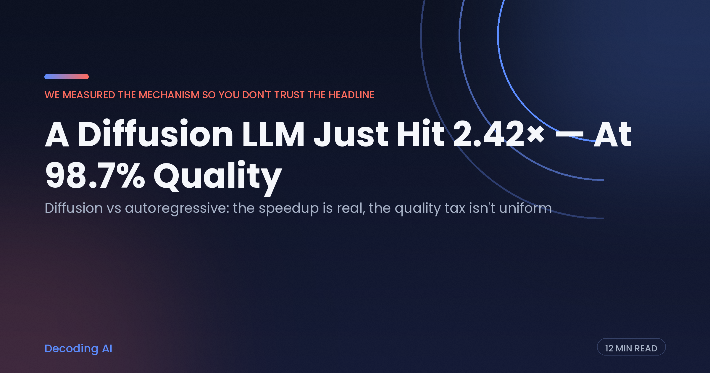 The Diffusion LLM That Runs 2.42× Faster Without Re-Pretraining — and Its One Real Catch