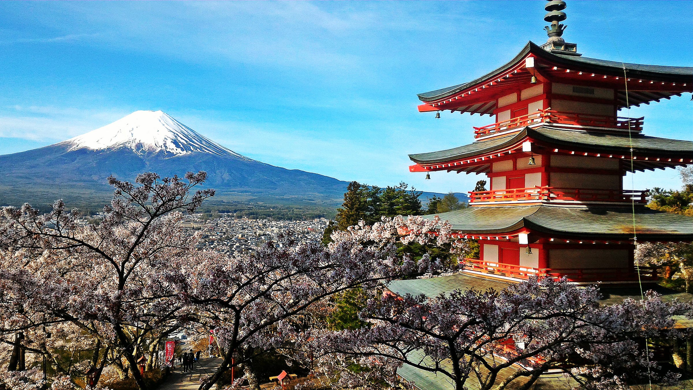 Chureito Pagoda The Best View  Point of Mt  Fuji  Japan 