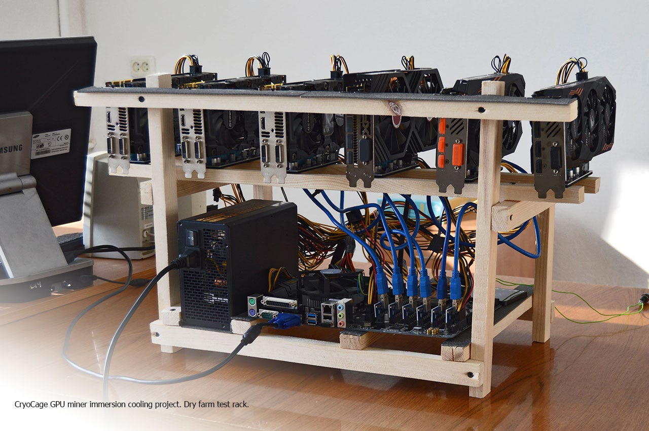 Brain Genius Submerges His Bitcoin Mining Rig in a Giant Vat of Oil