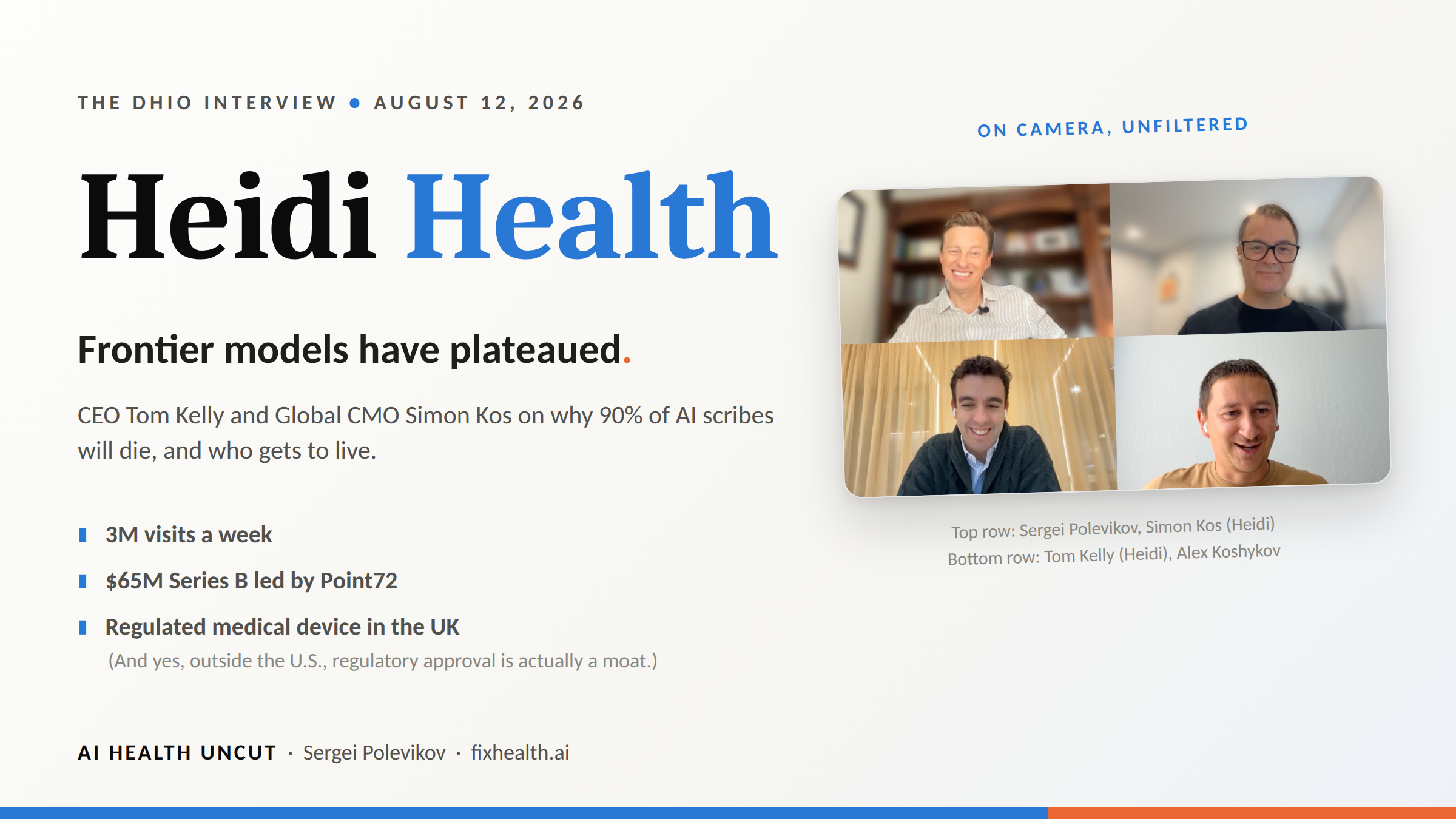 Heidi Health CEO: Frontier Models Have Plateaued