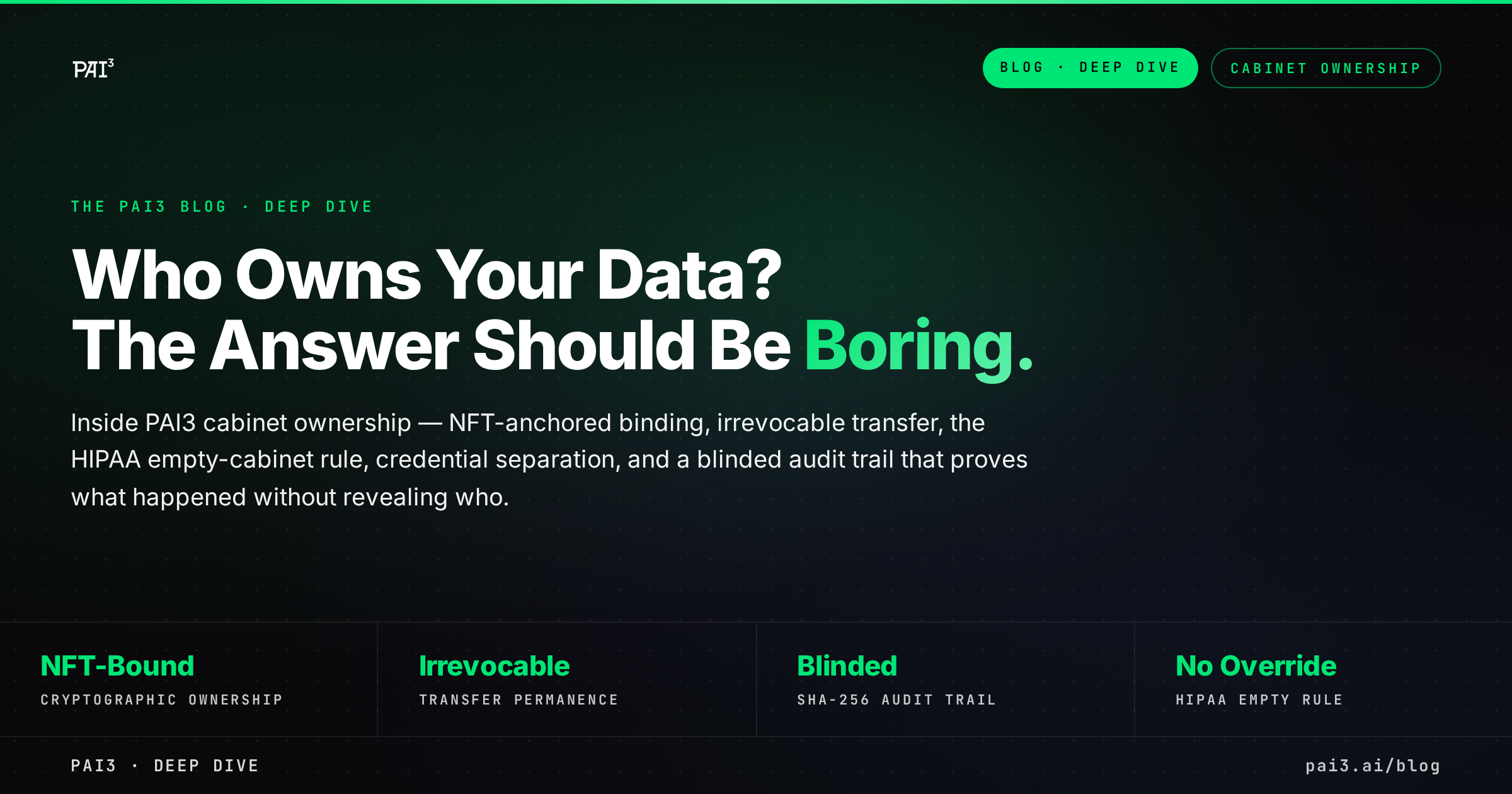 Who Owns Your Data? The Answer Should Be Boring.