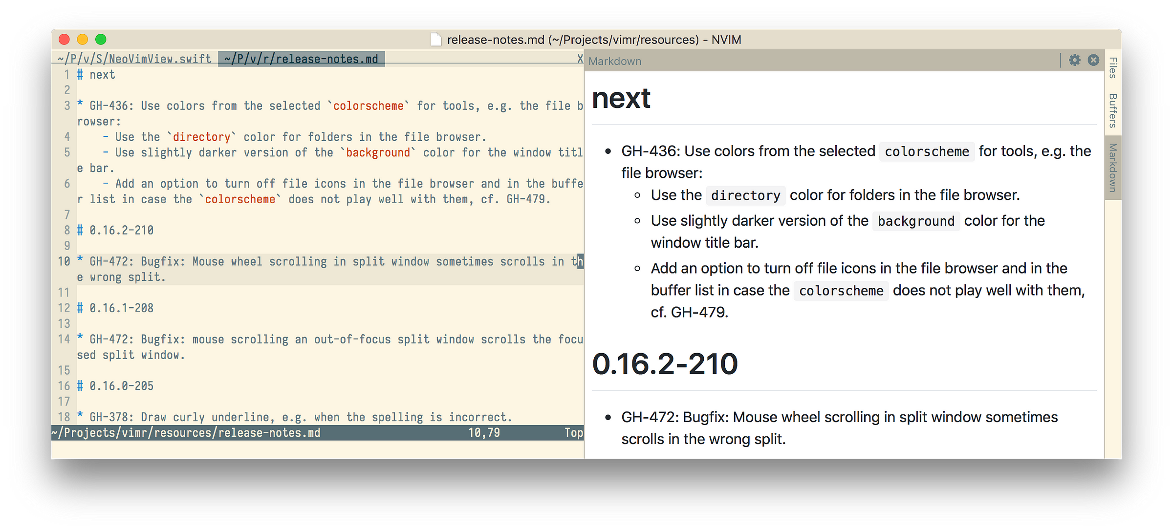 vimr neovim vimr neovim