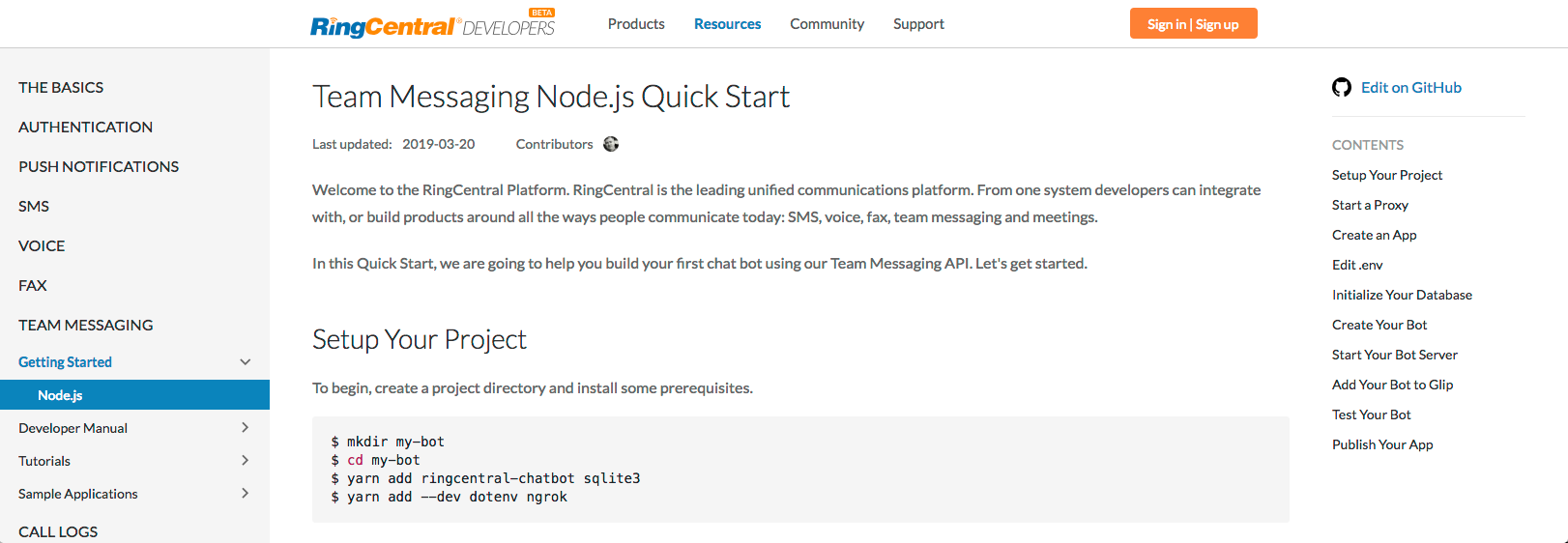 Building A Theme Optimized For Developer Documentation - the newly redesigned ringcentral developer guide using moonstone