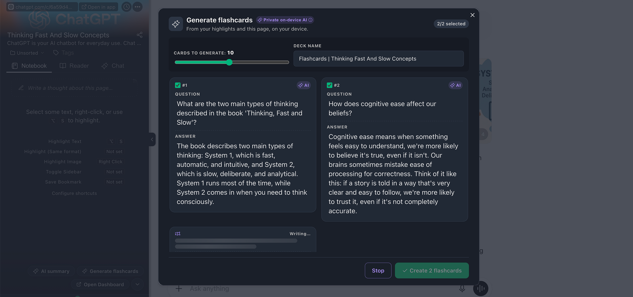 AI Flashcard Generator in progress