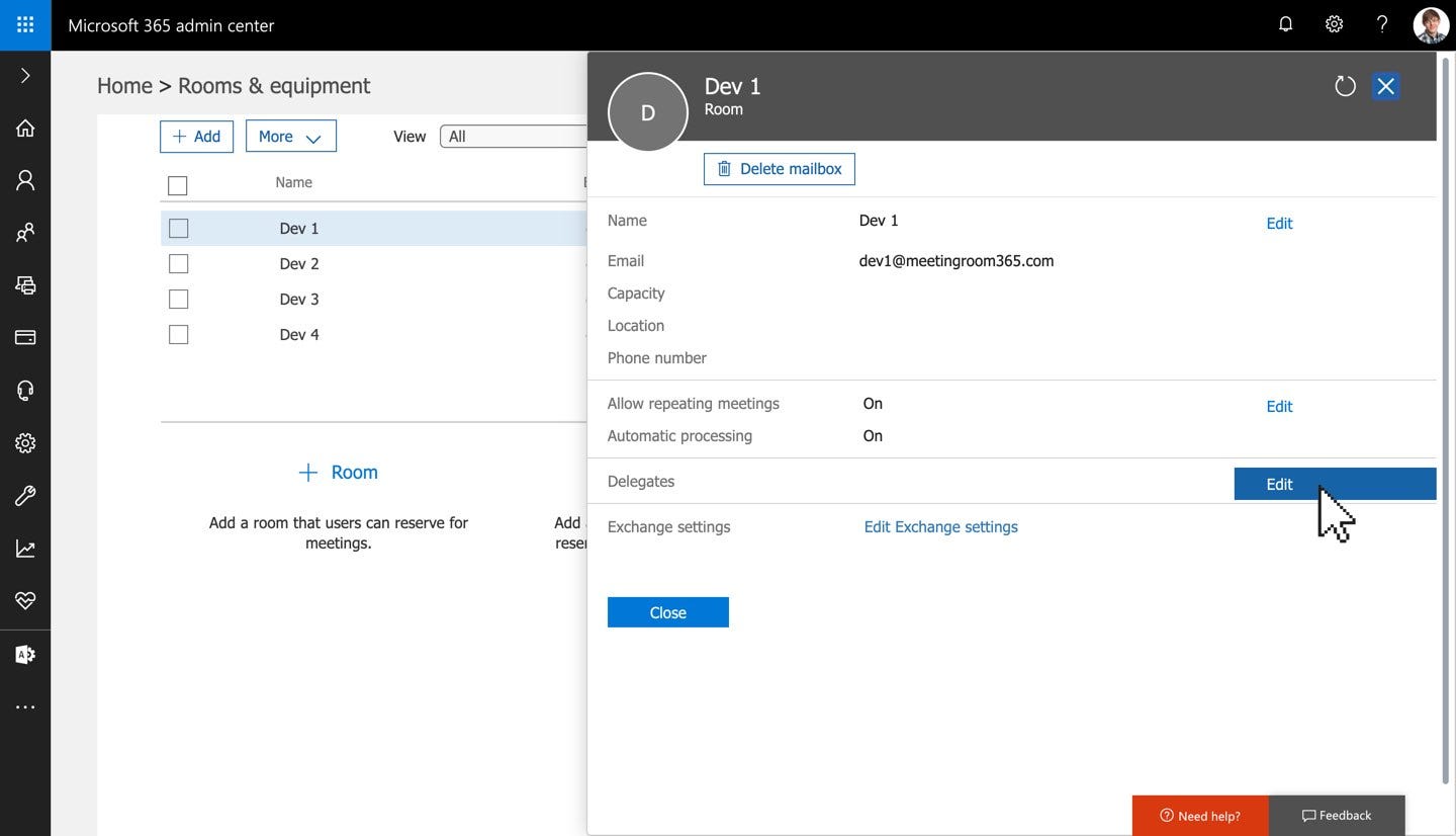 How to Add Account Delegates to Office 365 Resource Mailboxes (the easy