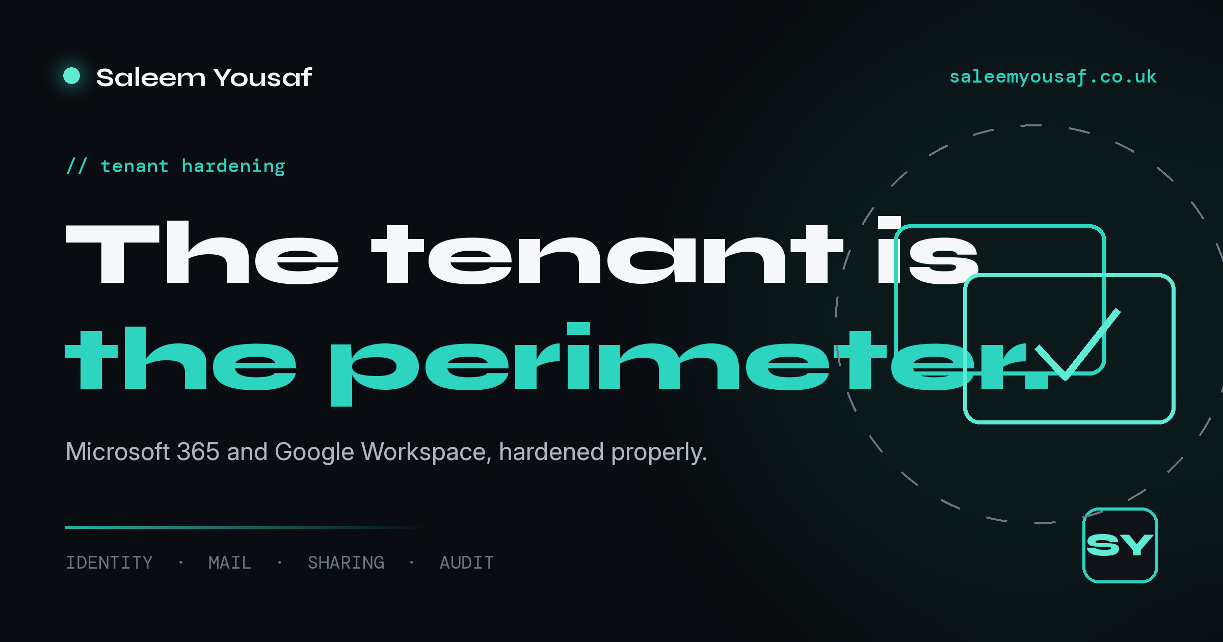Your tenant is the perimeter, and nobody configured it
