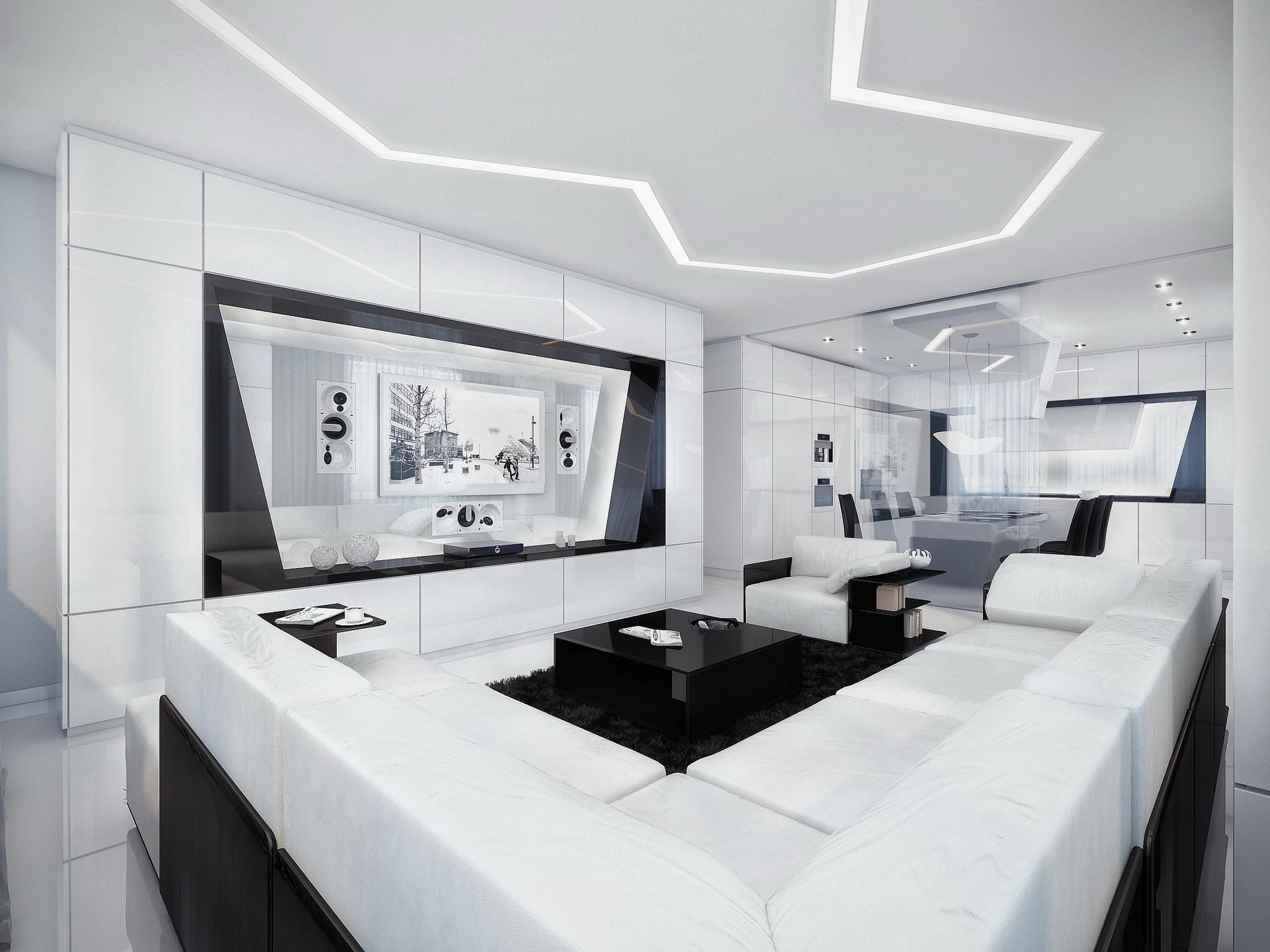 high tech living room design