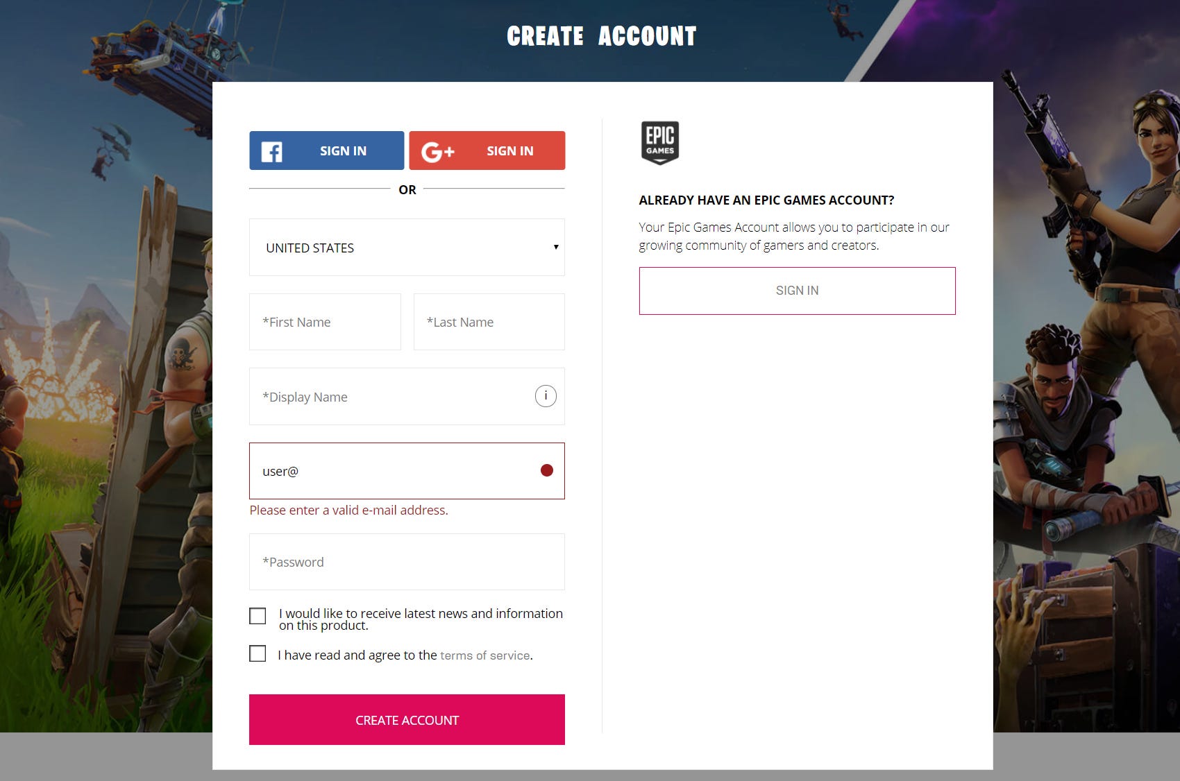 unsure what the playstation and xbox options are i click what seemed the most obvious the epic option as i wanted to create an epic account - create account for fortnite