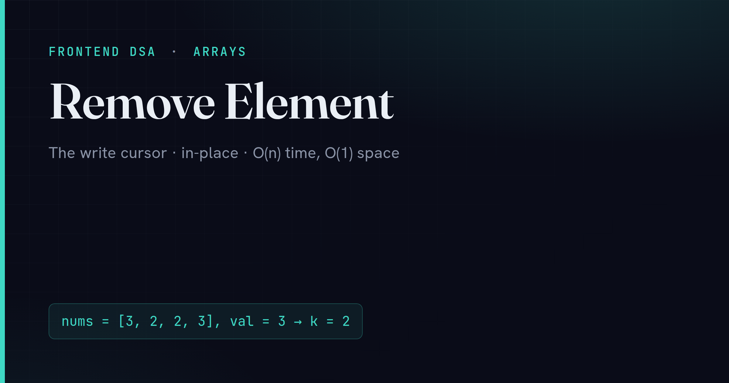 Frontend DSA — Arrays: Remove Element