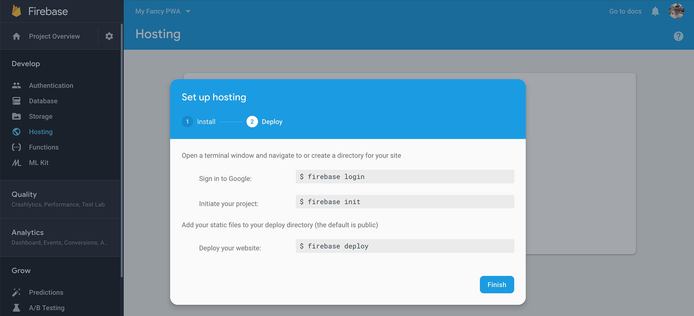 Set up hosting