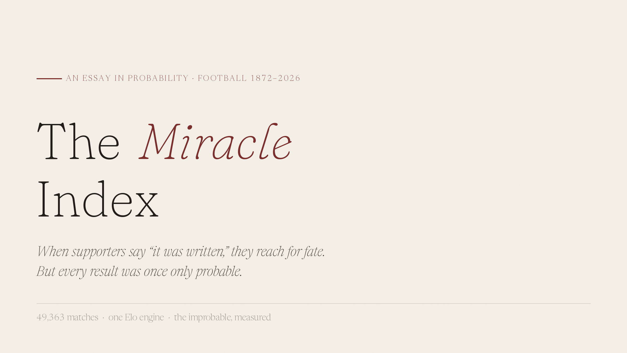 I Built an AI to Measure Football Miracles. The Greatest One Is Moroccan.