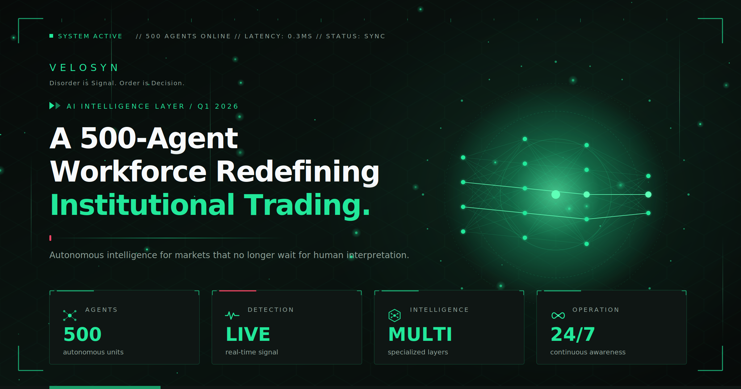 How Velosyn’s 500 Agent Workforce Is Redefining Institutional Trading