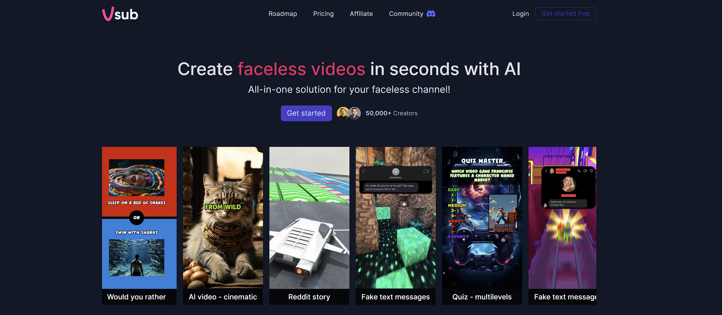 Vsub: Create Engaging Faceless Videos in Seconds with AI — Your All-in-One Faceless Channel…