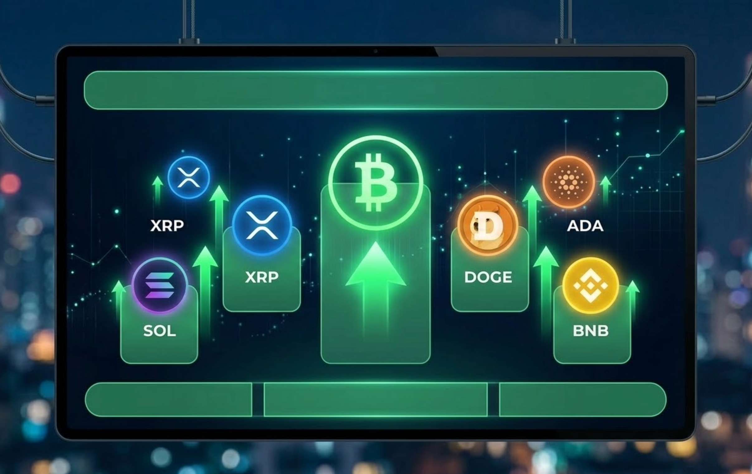 Top Cryptocurrencies Rise as Bitcoin Leads the Move