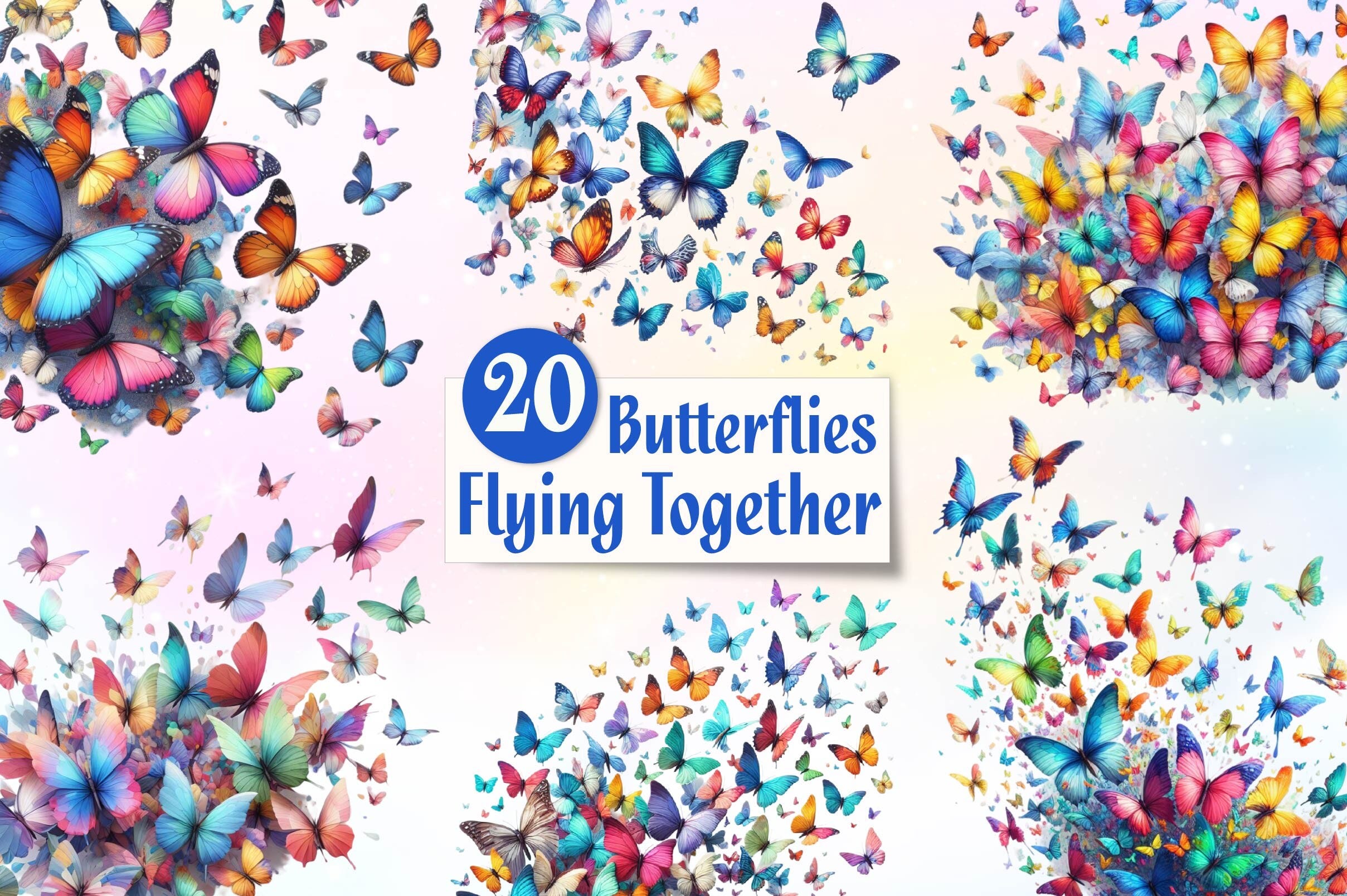 Butterflies Flying Together Clipart Free