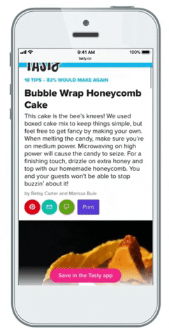 mobile gif of recipe linking feature