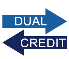 Alternating arrows with the words ‘Dual Credit’ on them.