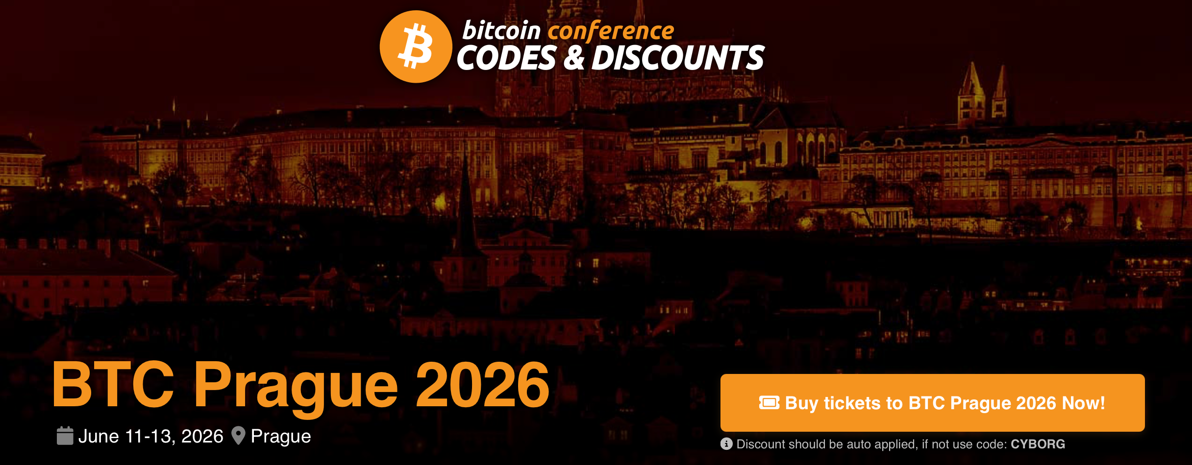 BTC Prague 2026 Discount Code Guide: How Bitcoiners Are Saving on Tickets This Year