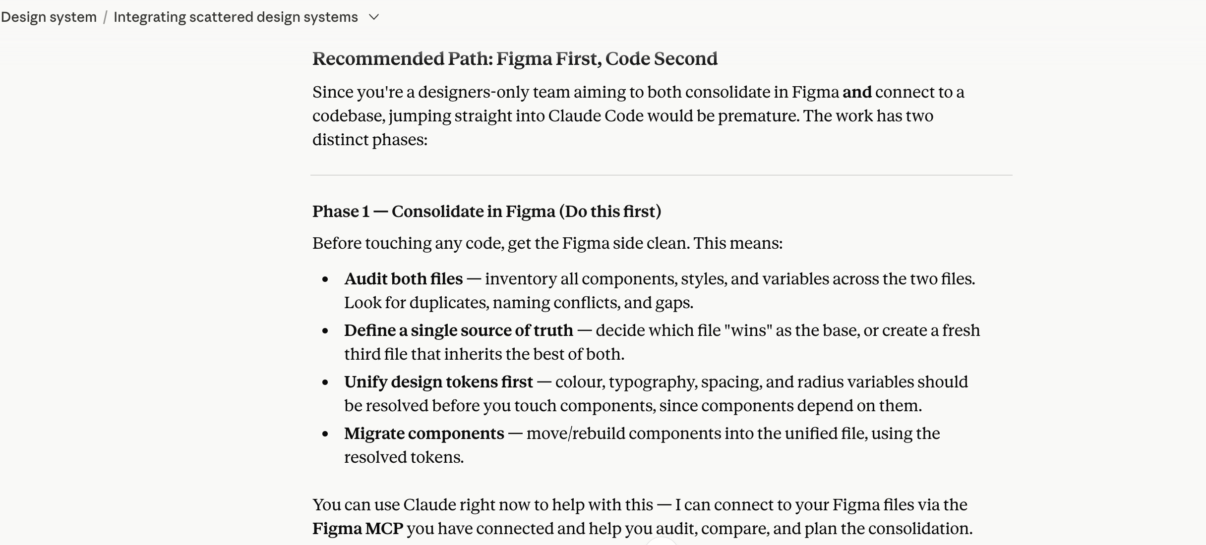 Making Sense of a Scattered Design System with AI