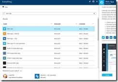 Select a new web app in Azure