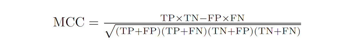 Matthews Correlation Coefficient