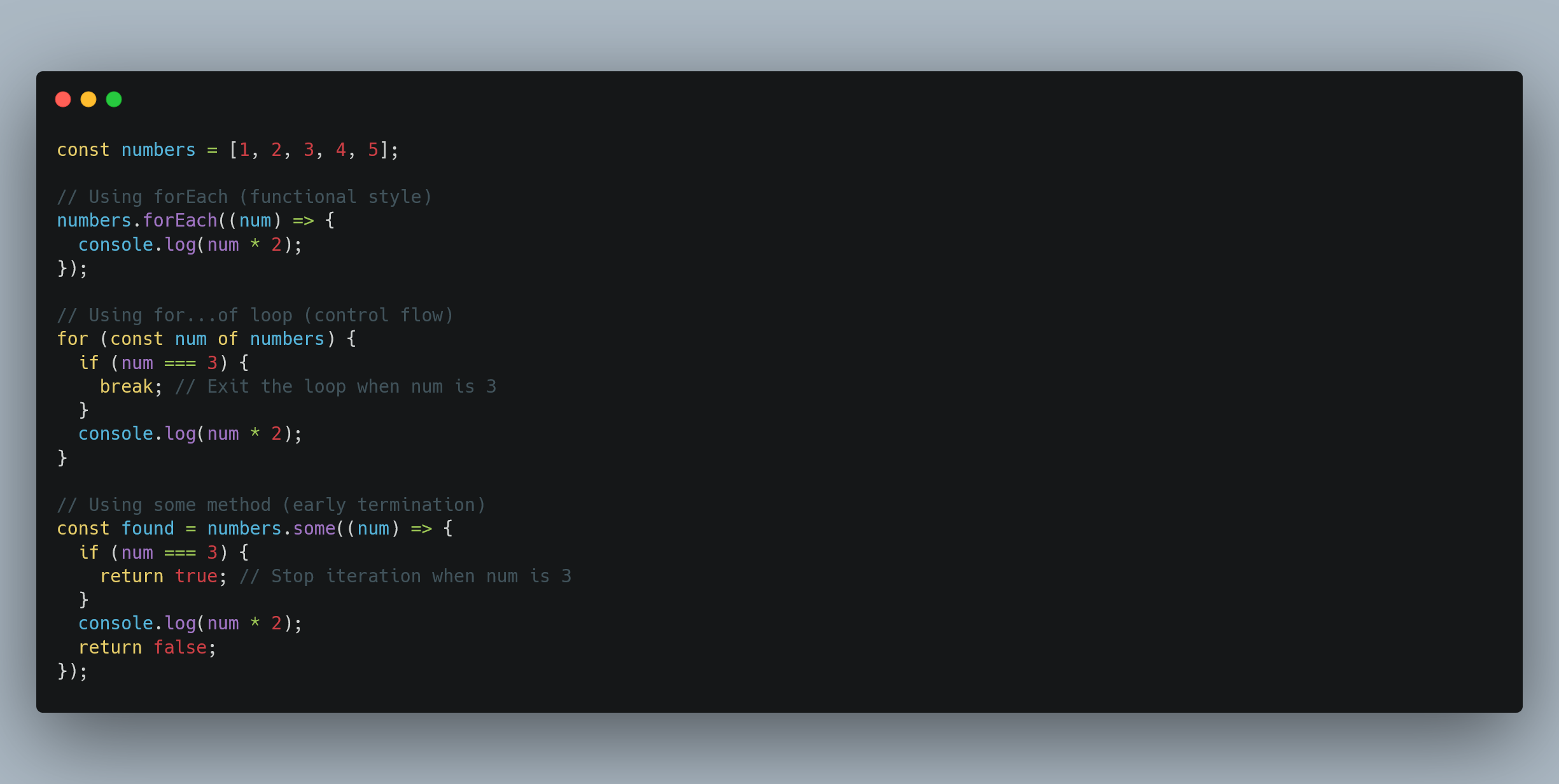 Can ‘forEach’ in JavaScript be stopped at runtime?