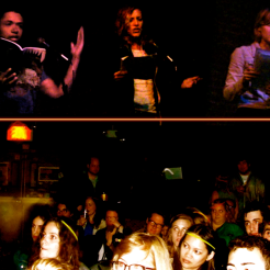 Elwin Cotman, Beth Lisick, Jennifer Percy (top, left to right)