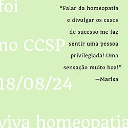 Encontro VIVA HOMEOPATIA AO VIVO no CCSP, dia 18/08/24: foi fantástico! Infos no Instragram.