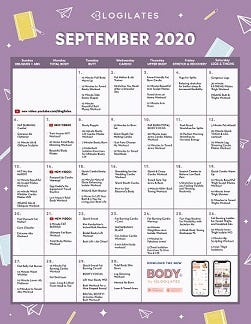 Example Blogilates workout calendar