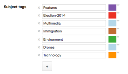 NewsLynx's Subject Tagging UI