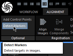 Hovering the mouse over “Detect Markers” inside of RealityCapture