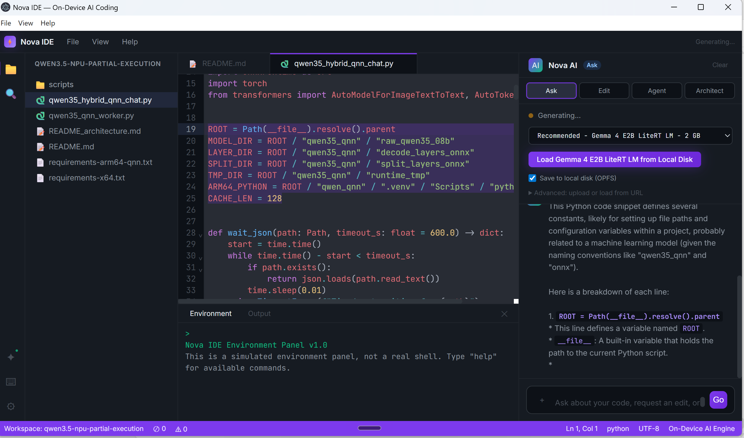 Nova IDE Desktop: Bringing Local Agentic Coding to Snapdragon X Elite with WebGPU and LiteRT LM