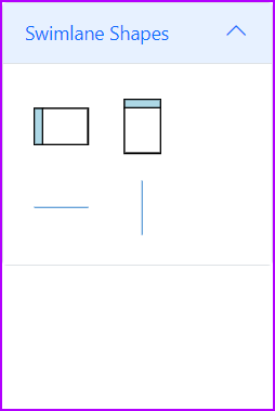 Adding swimlane shapes to the symbol palette