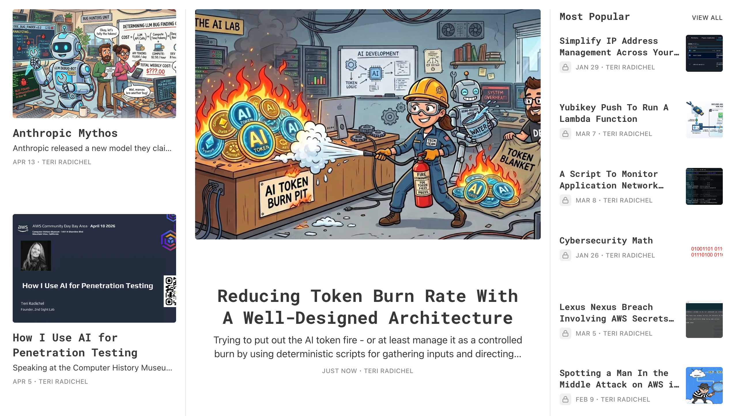 Reducing token burn, Anthropic Mythos, How I use AI for pentesting