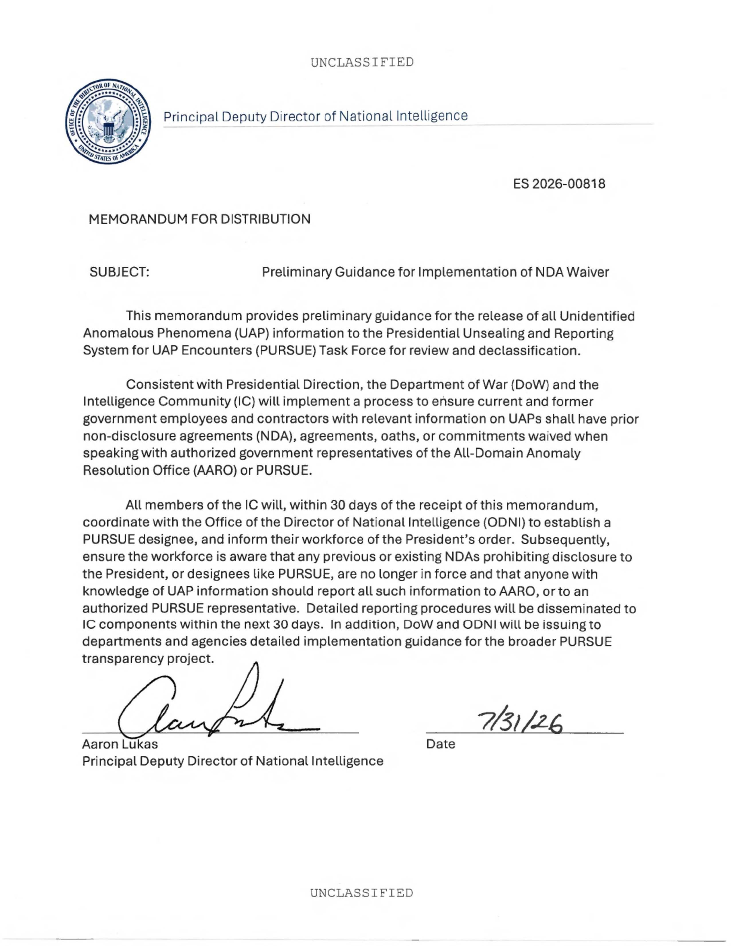 Why Are There NDAs Prohibiting UAP disclosure to President Trump-