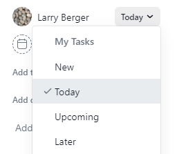 Task detail pane: Move task between sections