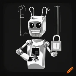 Robot holding a lock