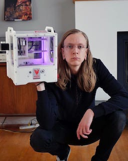 3D printer and CNC machinist Joel Kadatz.